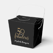 Elegant 50 & geweldige Birthday box Faux Gold blac Bedankdoosjes (Voorkant Zijde)