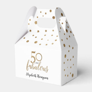 Elegant 50 & geweldige Birthday White Gold Confett Bedankdoosjes