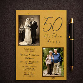 Elegant 50 Golden Years 50th Wedding Jubileum Kaart