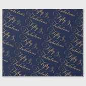 Elegant 50 jaar en Fabulous Gold Navy Cadeaupapier (Vlak)