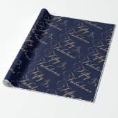 Elegant 50 jaar en Fabulous Gold Navy Cadeaupapier (Uitgerold)