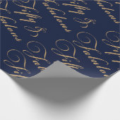 Elegant 50 jaar en Fabulous Gold Navy Cadeaupapier (Hoek)