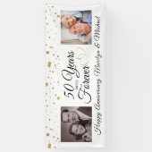 Elegant 50 JAAR IN FOREVER Foto's Jubileum Spandoek (Verticaal)