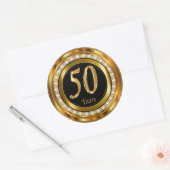 Elegant 50 jaar Jubileum voor gouden bruiloft Ronde Sticker (Envelop)
