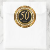 Elegant 50 jaar Jubileum voor gouden bruiloft Ronde Sticker (Tas)