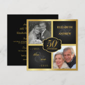 Elegant 50-jarig huwelijksjubileum met vernieuwde  kaart (Voorkant / Achterkant)