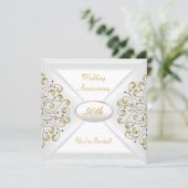 Elegant 50-jarig huwelijksjubileum Witte Goud Kaart (Staand voorkant)