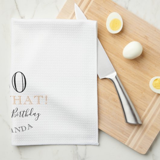 Elegant 50, wat grappig citeert 50ste verjaardag theedoek (Quarter Fold)