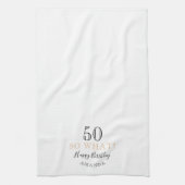 Elegant 50, wat grappig citeert 50ste verjaardag theedoek (Verticaal)