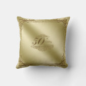 Elegant 50 Wedding Jubileum Foto Sierkussen (Achterkant)