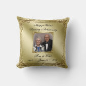 Elegant 50 Wedding Jubileum Foto Sierkussen (Voorkant)