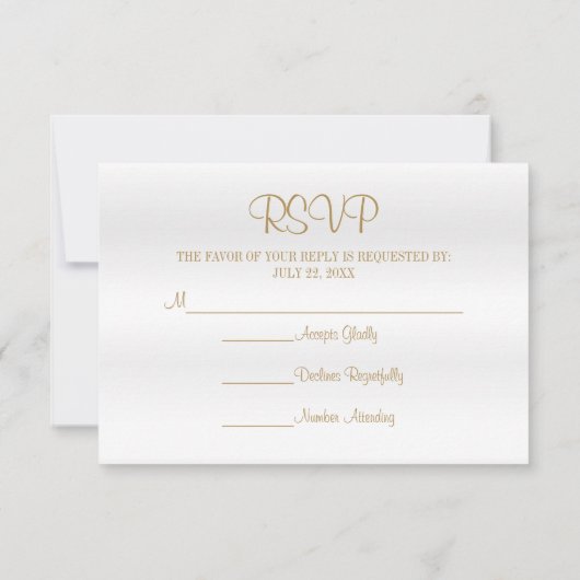 Elegant 50e bruiloft Jubileum - RSVP (Achterkant)