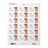 Elegant 50e Fabulous Birthday Foto Red Script Etiket (Full Sheet)