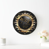 Elegant 50e Gold Chevron-Jubileum Grote Klok (Huis)