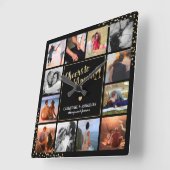 Elegant 50e Golden Jubileum Foto Vierkante Klok (Hoek)