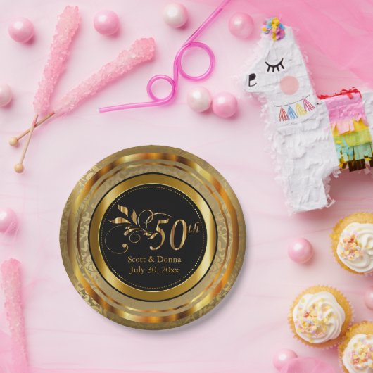 Elegant 50e Golden Jubileum Papieren Bordje
