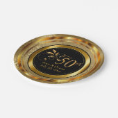 Elegant 50e Golden Jubileum Papieren Bordje (Gekanteld)