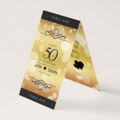 Elegant 50e Golden Wedding Jubileum Table Card Kaart (Achterkant)