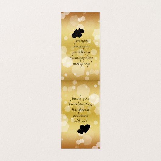 Elegant 50e Golden Wedding Jubileum Table Card Kaart (Binnenkant ongevouwen)