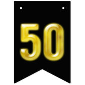 Elegant 50e gouden feest op de zwarte banner (Tweede vlag)