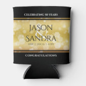 Elegant 50e gouden huwelijksjubileum blikjeskoeler (Voorkant)