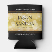 Elegant 50e gouden huwelijksjubileum blikjeskoeler (Achterkant)