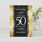 Elegant 50e gouden huwelijksjubileum kaart (Staand voorkant)