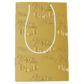 Elegant 50e gouden huwelijksjubileum medium cadeauzakje (Voorkant)