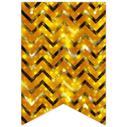 Elegant 50e gouden mousserende zwarte kervel vlaggetjes (Eerste vlag)