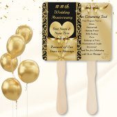 Elegant, 50e huwelijksjubileum viering programma handwaaier