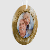 Elegant 50e Jubileum 2 Foto Gold Bokeh Ornament (voorkant)