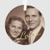 Elegant 50e Jubileum 2 Foto Gold Bokeh Ornament (achterkant)