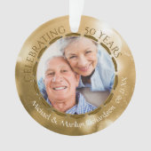 Elegant 50e Jubileum 2 Foto Gold Bokeh Ornament (voorkant)
