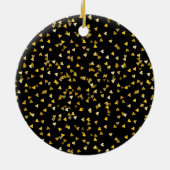 Elegant 50e Jubileum Black Gold Hearts Keramisch Ornament (Achterkant)