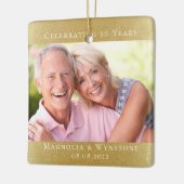 Elegant 50e Jubileum Gold Photo Keramisch Ornament (Links)