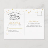 Elegant 50e Jubileum monogram harten Gold RSVP Uitnodiging Briefkaart (Achterkant)