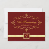 Elegant 50e Jubileum - Monogram Uitnodigingen (Voorkant)