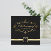 Elegant 50e Jubileum - Monogram Uitnodigingen (Staand voorkant)