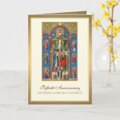 Elegant 50e Jubileum Ordination Priest Jesus C Kaart (Gele Bloem)
