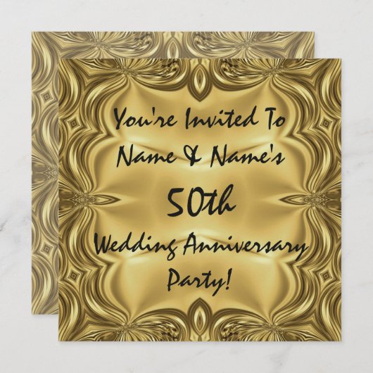 Elegant 50e Jubileum Partij Uitnodigingen (Voorkant / Achterkant)