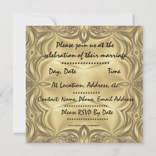 Elegant 50e Jubileum Partij Uitnodigingen (Achterkant)