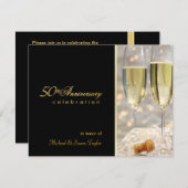 Elegant 50e Jubileum Partij Uitnodigingen (Voorkant / Achterkant)