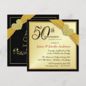 Elegant 50e Jubileum Partij Uitnodigingen (Voorkant / Achterkant)