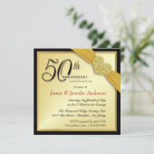 Elegant 50e Jubileum Partij Uitnodigingen (Staand voorkant)