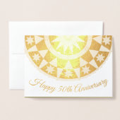 Elegant 50e Jubileum Star-ontwerp Folie Kaarten (Voorkant met envelop)