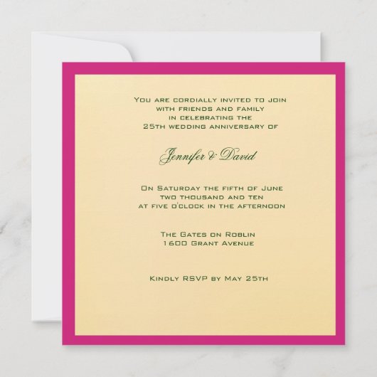 Elegant 50e Jubileum Uitnodiging (Achterkant)