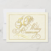Elegant 50e Jubileum uitnodigingen - duur (Voorkant)