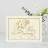Elegant 50e Jubileum uitnodigingen - duur (Staand voorkant)