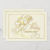 Elegant 50e Jubileum uitnodigingen - duur (Voorkant / Achterkant)