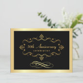 Elegant 50e Jubileum - Uitnodigingen om te onderha (Staand voorkant)
